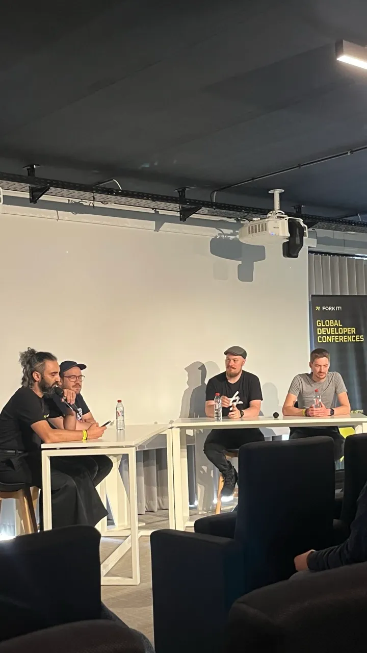 Speakers during a round table discussion on how AI is changing our processes